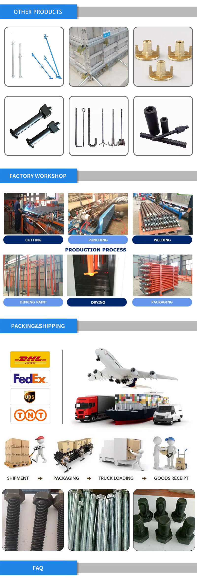 Galvanized Bolts and Nuts M8 M10 M12 M14 M16 Size High Strength Nut Bolts and Screws Fix Bolt