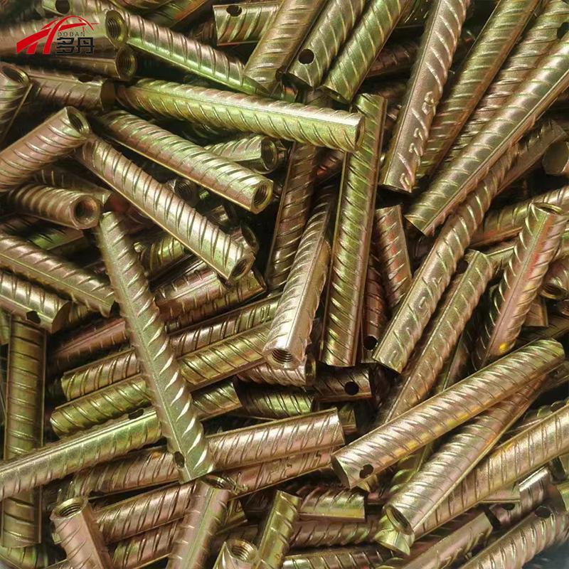 Pre-Buried Yellow Zinc Plated Steel Rebar Threaded Sleeve for Lifting System