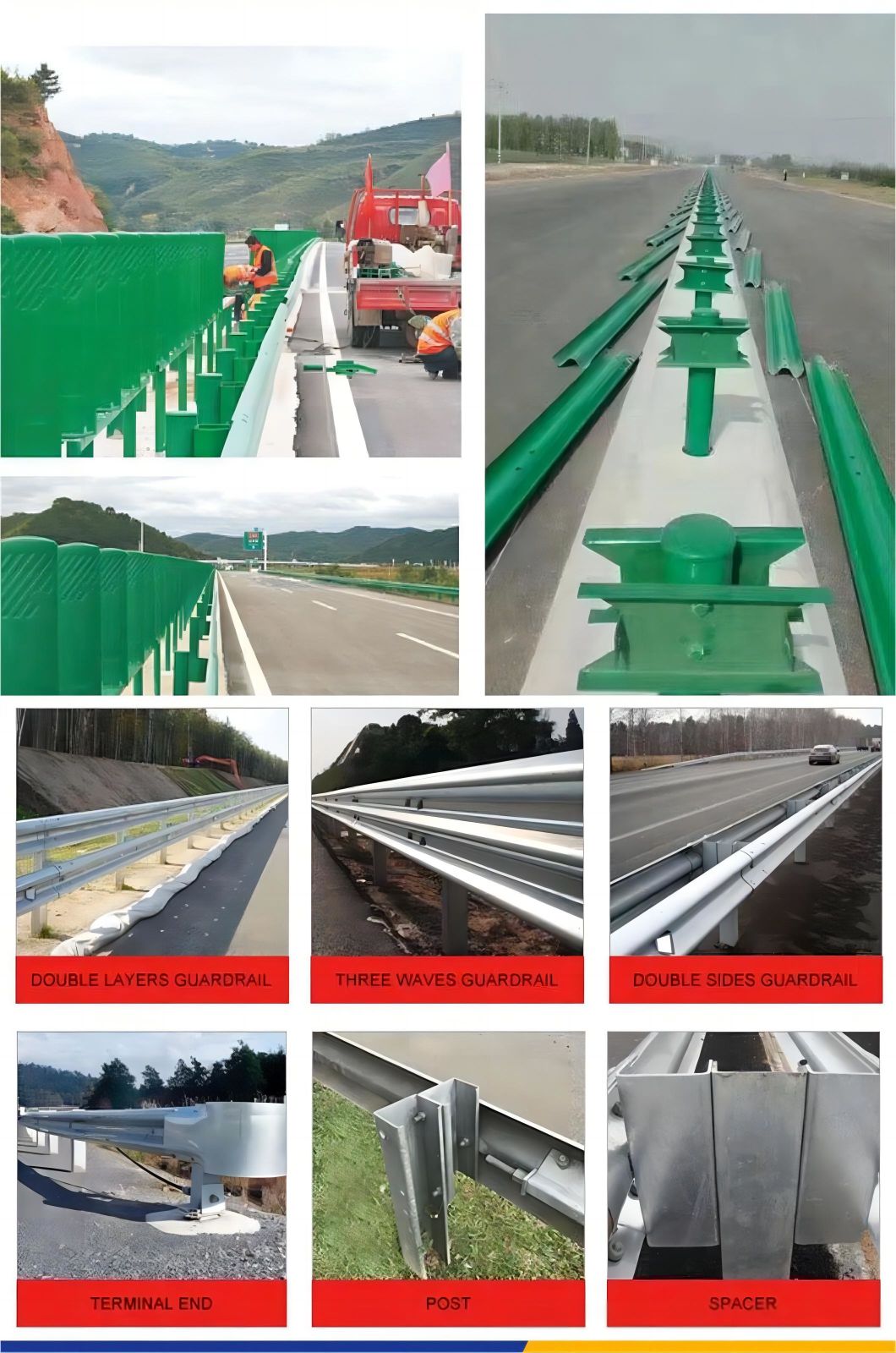 Hot DIP Galvanized Steel Q235 Plate Highway Spacer Guard Rail