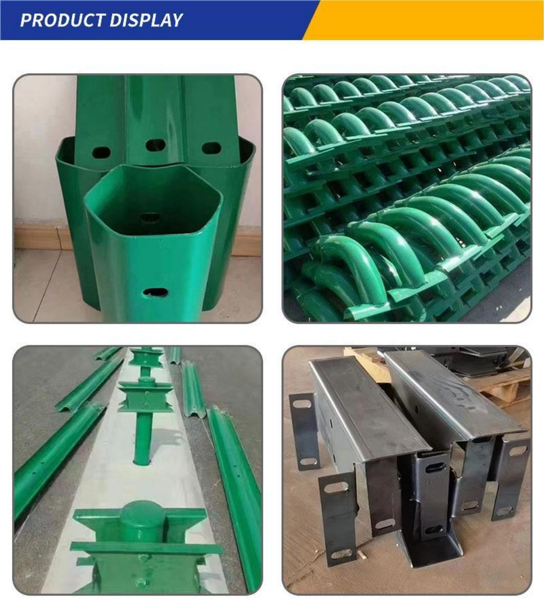 Metal Crash Barrier Parts Galvanized Steel Road Guardrail Accessories