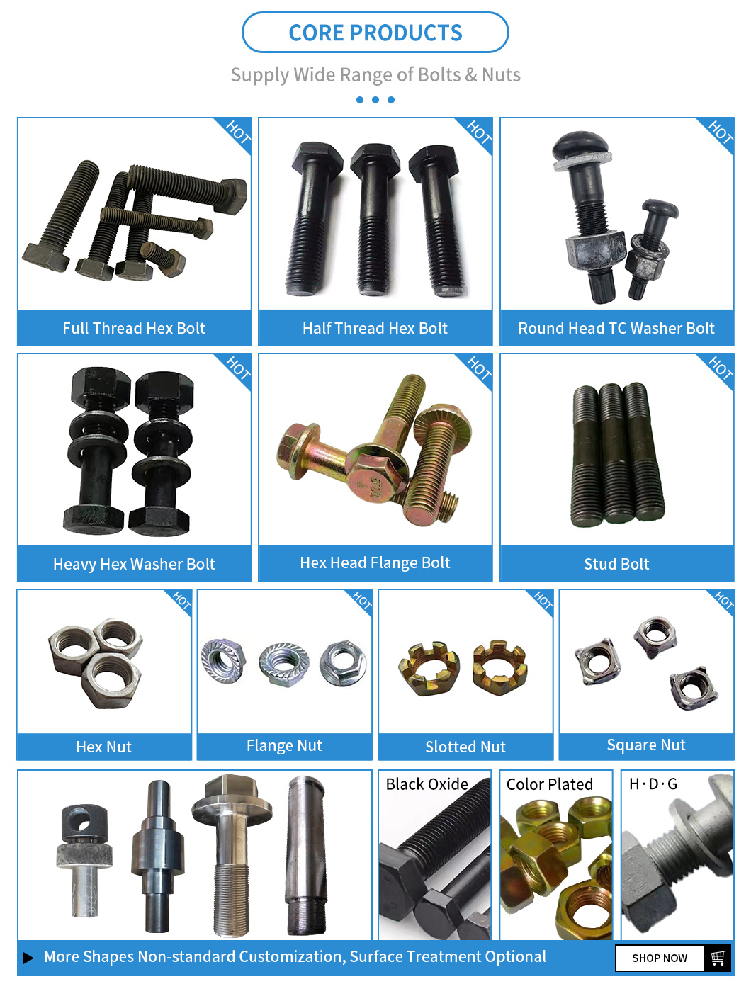 Asnsi/ASME B18.2.3.7m Steel Structure Heavy Hex Head Bolts Class 8.8/10.9/12.9